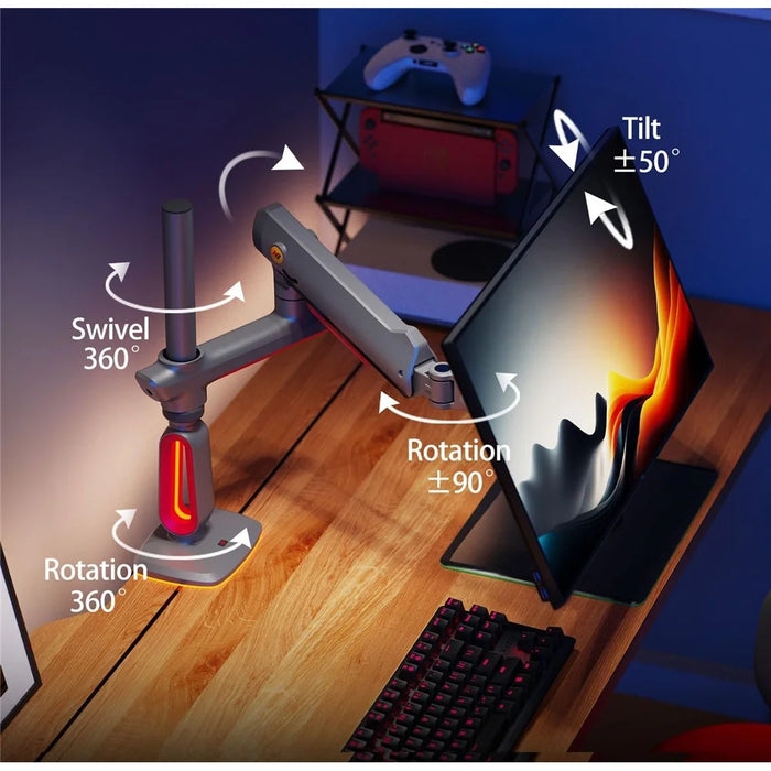 NORTH BAYOU L70 Flat / Ultrawide / Curved Monitors Desk Bracket 32 to 60 Inch Gaming Monitor Adjustable Arm Stand - 6