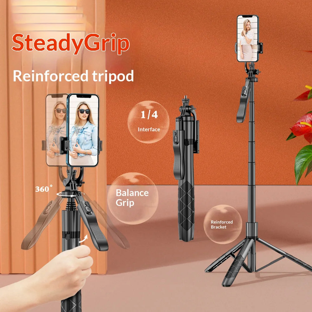 CYKE L16 1.8m Extendable Selfie Stick Pop-Up Tripod Stand with Wireless Remote for Live Streaming Photography - 4
