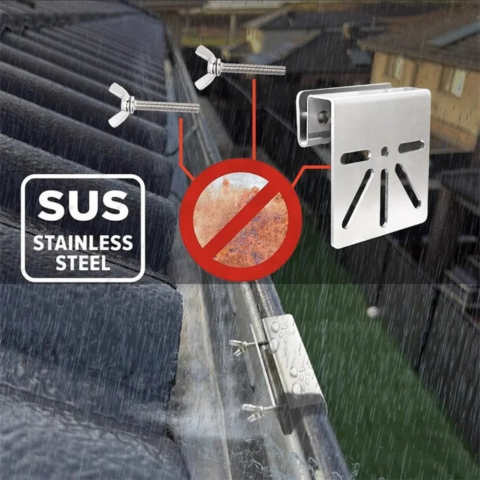 180 Degree Rotation CCTV Camera Holder Bracket Stainless Steel Gutter Mount Stand - 6