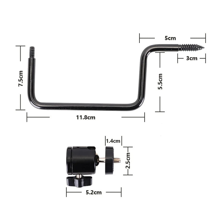 360 Degree Adjustable Ball Head Tree Mount Camera Bracket for Outdoor Hunting Trail Camera - Black - 5