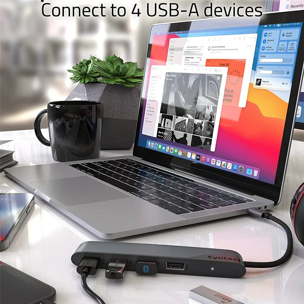 SYNTECH M20C 4 in 1 USB Hub Multiport Adapter with USB 3.0 High-Speed Data Transfer USB-C Converter with USB-A Adapter - 2