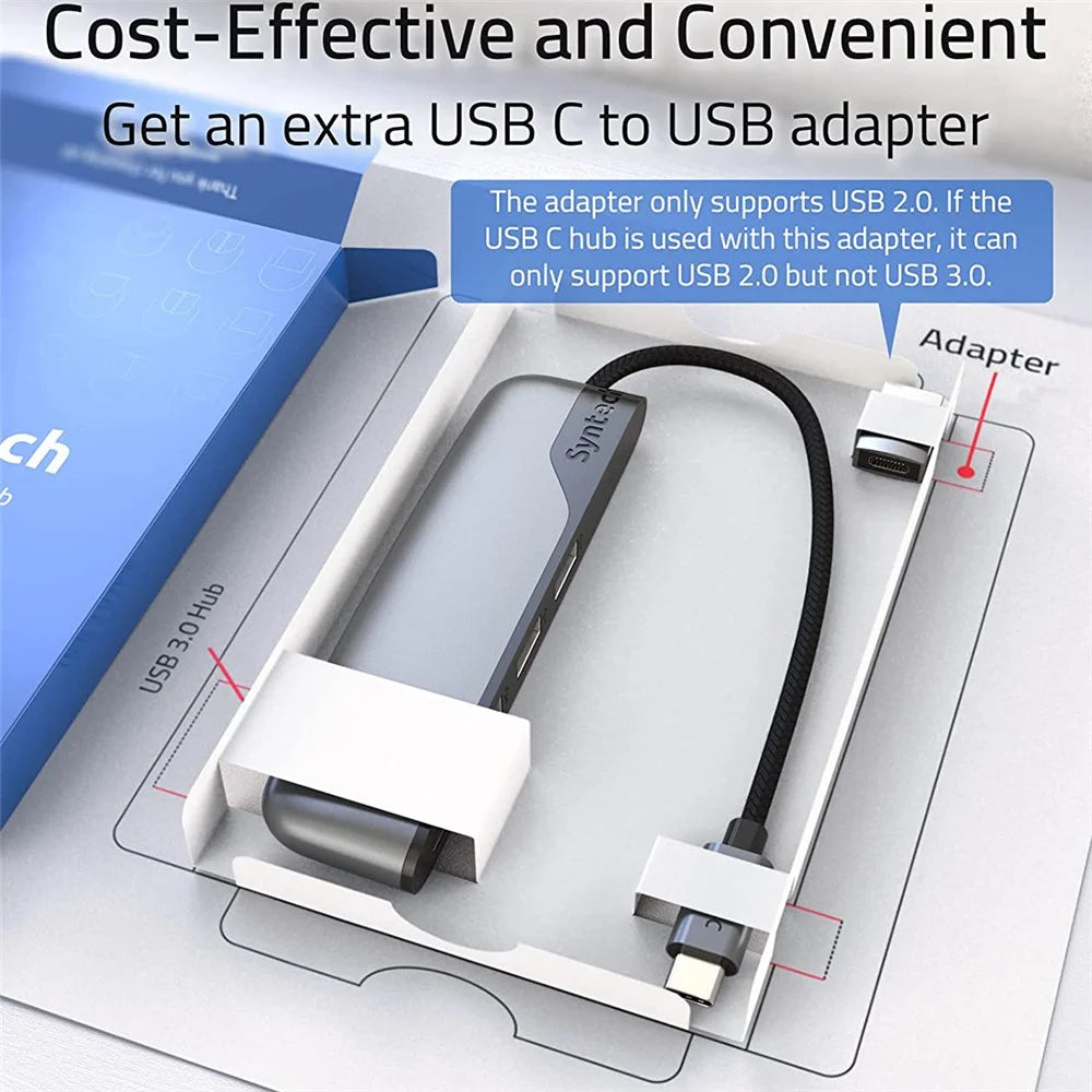 SYNTECH M20C 4 in 1 USB Hub Multiport Adapter with USB 3.0 High-Speed Data Transfer USB-C Converter with USB-A Adapter - 3