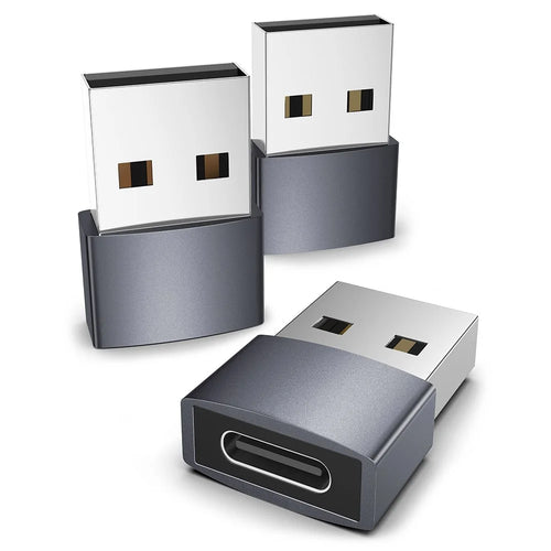SYNTECH Mark1 3Pcs USB A to USB C Converter Fast Data Transfer Aluminum Adapter for iPhone / iPad / Samsung / Google - 1