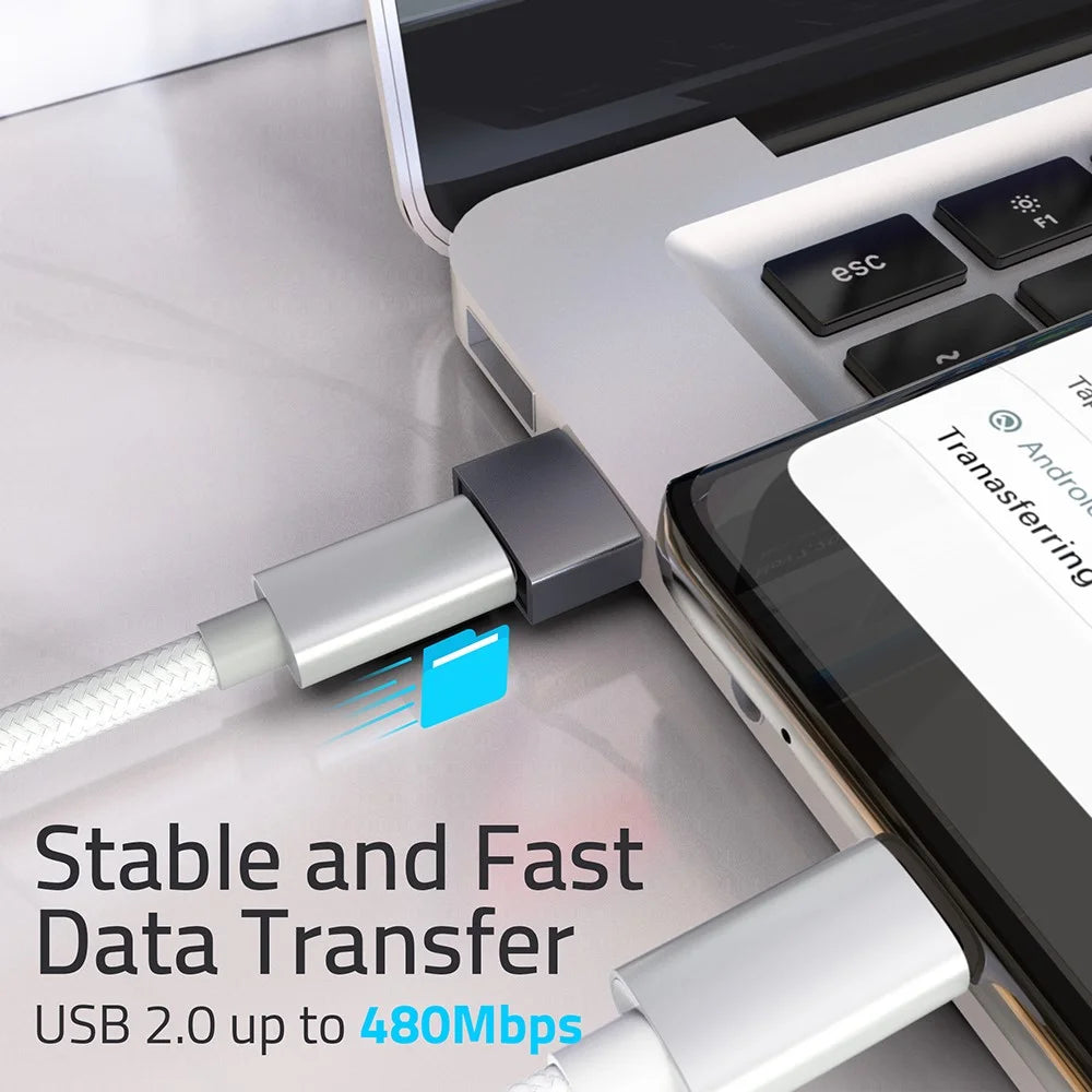 SYNTECH Mark1 3Pcs USB A to USB C Converter Fast Data Transfer Aluminum Adapter for iPhone / iPad / Samsung / Google - 7