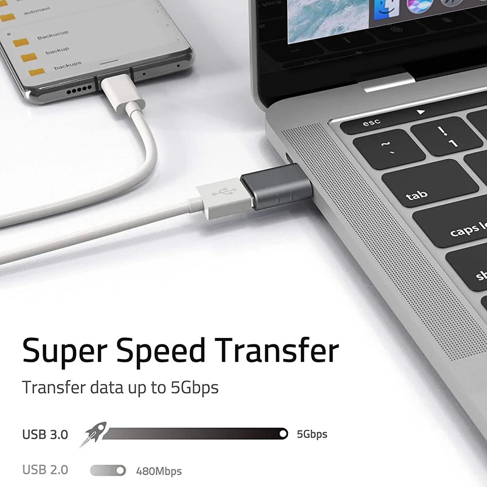 SYNTECH Mark3 2Pcs USB C Male to USB 3.0 Female Converter Zinc Alloy Fast Data Transfer Adapter - 5