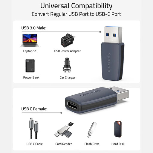 SYNTECH M1G-3 3Pcs USB C Female to USB 3.0 Male Converter 5Gbps Fast Data Transfer Adapter - 2