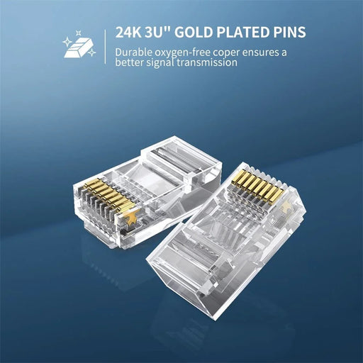 100Pcs UGREEN 60558 Cat6 RJ45 Connector Ethernet Cable Plugs 8P8C Crimp Modular UTP Network LAN Connectors - 2