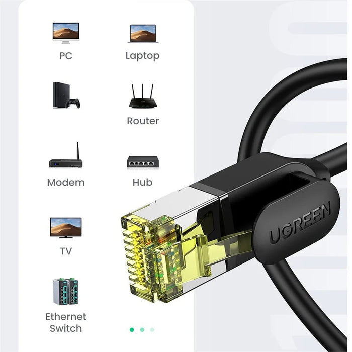 UGREEN 80414 Gigabit Cat7 RJ45 LAN Cable Ethernet Cable 10Gbps Computer Router Network Connection Cord - 1m - 6