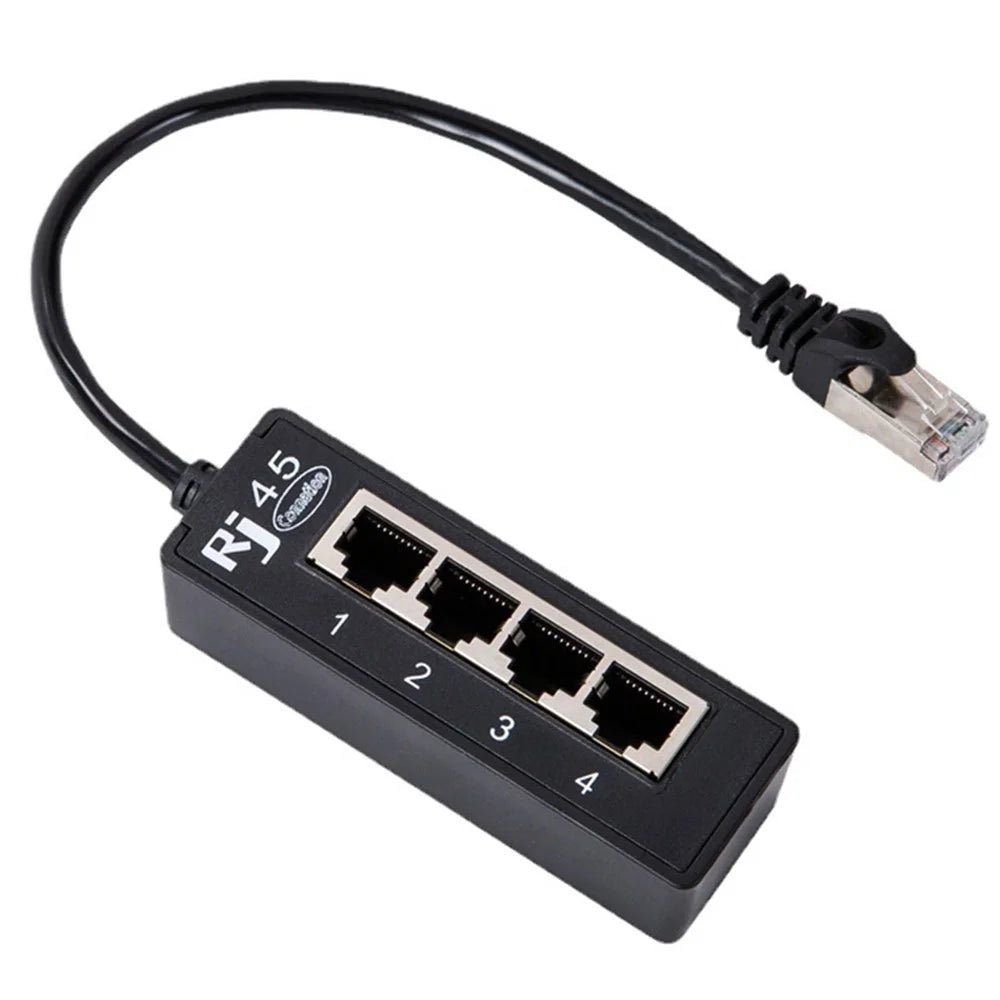 1 to 4 RJ45 Network Expansion Adapter LAN Ethernet Male to Female Networking Splitter - 1