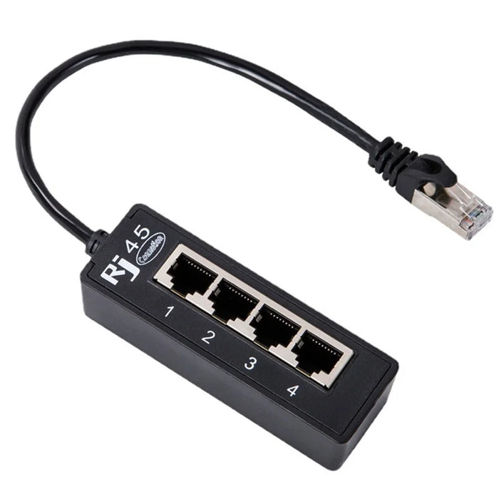 1 to 4 RJ45 Network Expansion Adapter LAN Ethernet Male to Female Networking Splitter - 1