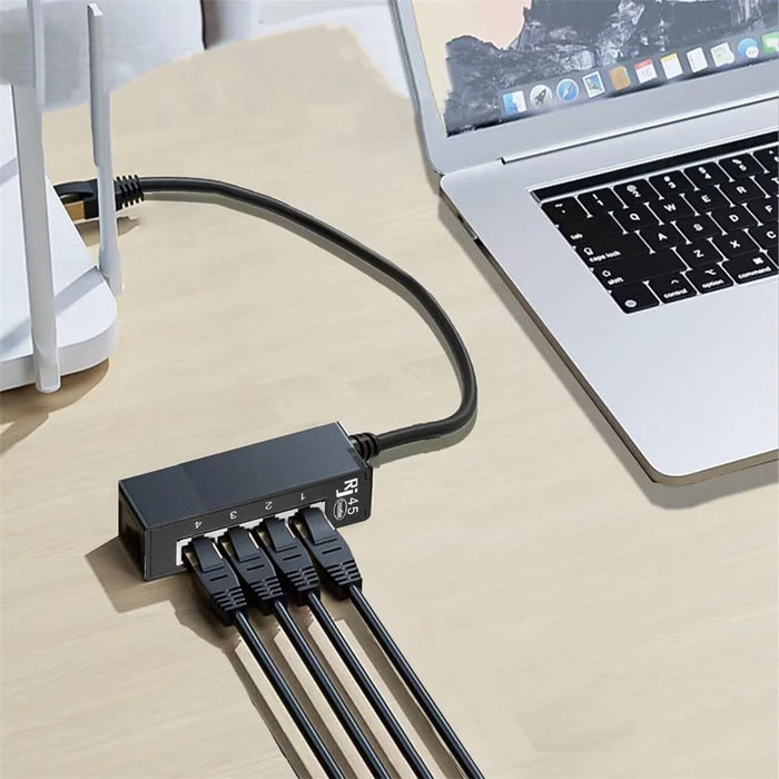 1 to 4 RJ45 Network Expansion Adapter LAN Ethernet Male to Female Networking Splitter - 2