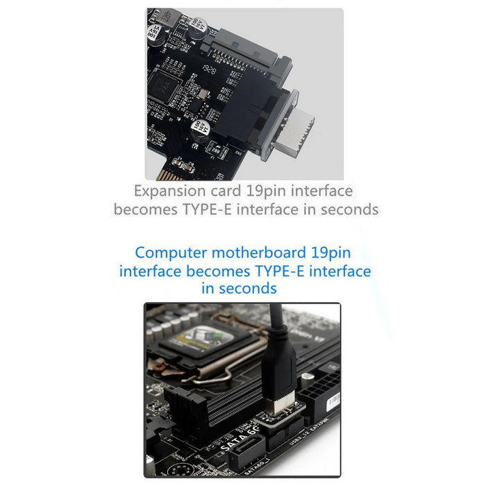 PH73S USB3.0 19P/20P to Type-E Vertical Motherboard Adapter Chassis Front Type-C Plug-in Port - 4