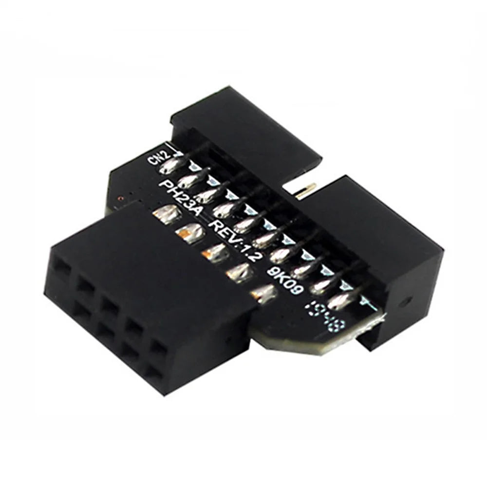 PH23A USB2.0 9Pin Female to USB3.0 19Pin Male Adapter Front Panel Plug-in Connector Converter for Computer Motherboard - 1