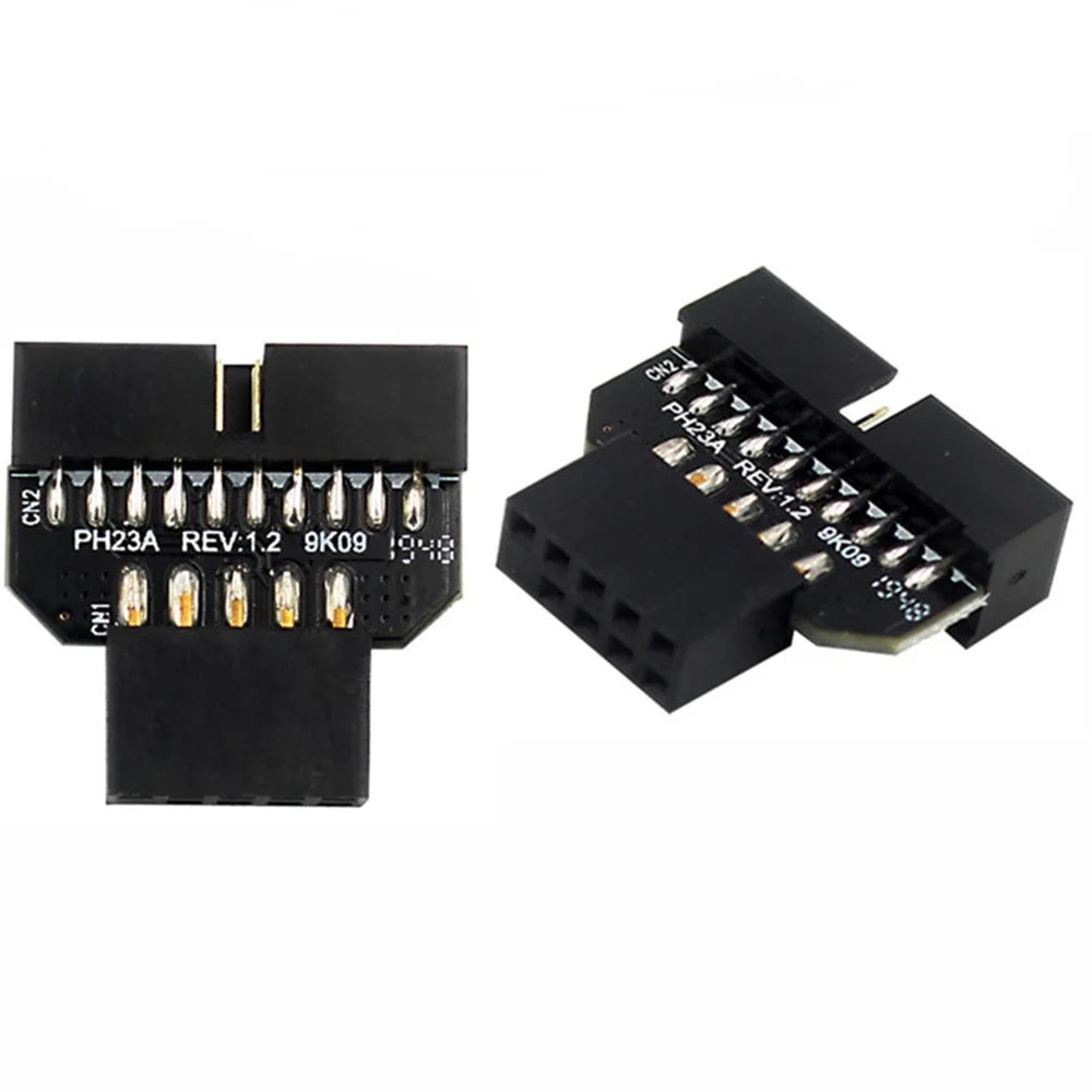 PH23A USB2.0 9Pin Female to USB3.0 19Pin Male Adapter Front Panel Plug-in Connector Converter for Computer Motherboard - 2