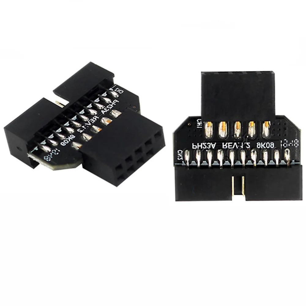 PH23A USB2.0 9Pin Female to USB3.0 19Pin Male Adapter Front Panel Plug-in Connector Converter for Computer Motherboard - 3
