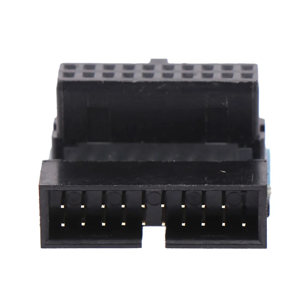 PH19A Desktop Computer Motherboard USB3.0 19Pin/20Pin Vertical Pin Socket Adapter Down Angled 90 Degree - Black - 4