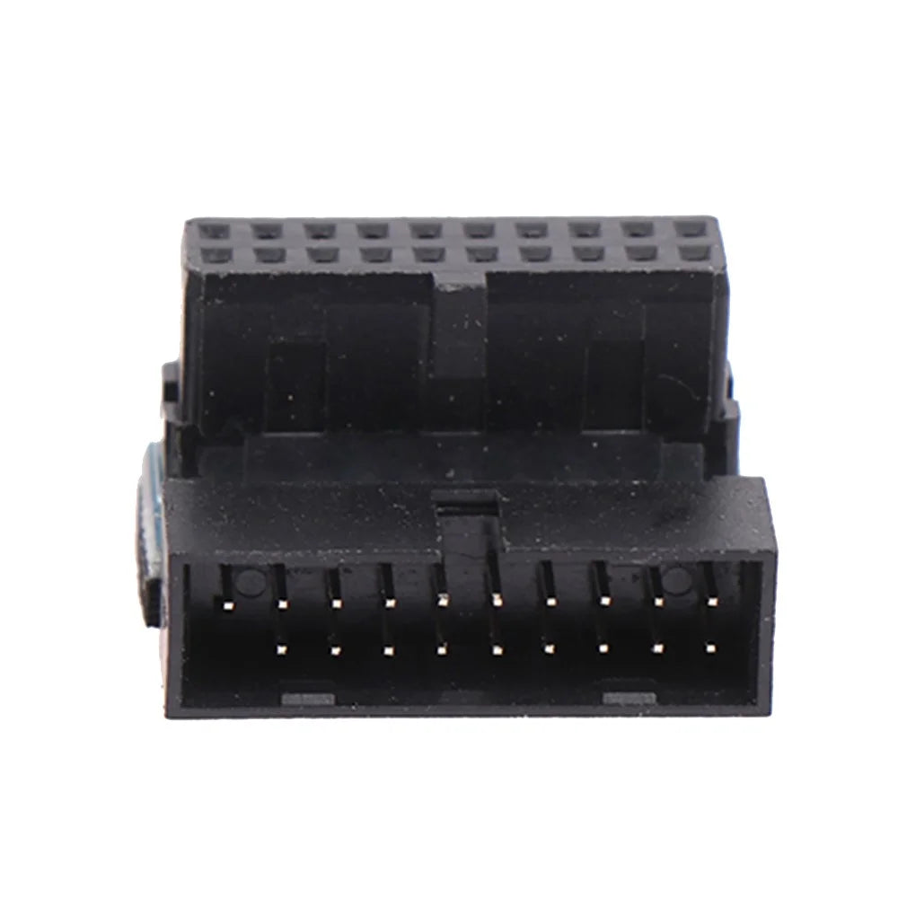 PH19B Desktop Computer Motherboard USB3.0 19Pin/20Pin Vertical Pin Socket Adapter Up Angled 90 Degree - Black - 2