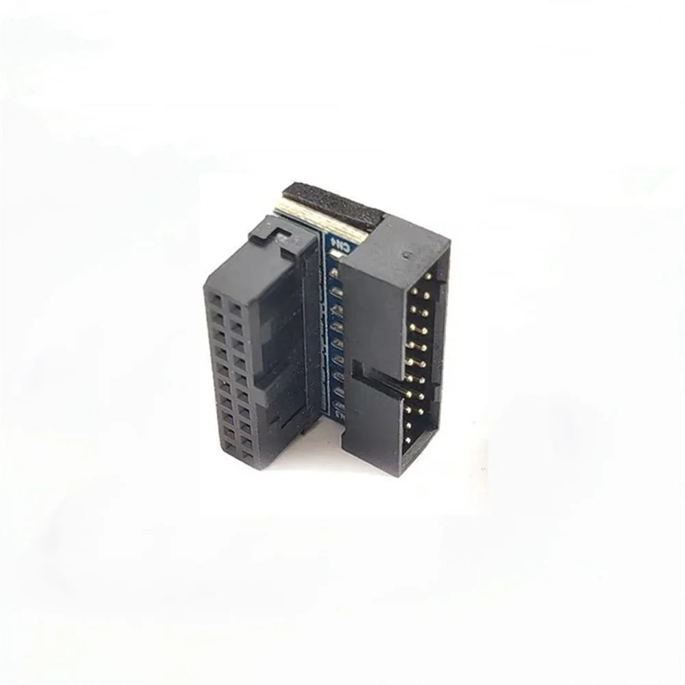 PH19B Desktop Computer Motherboard USB3.0 19Pin/20Pin Vertical Pin Socket Adapter Up Angled 90 Degree - Black - 4