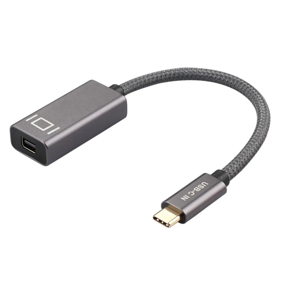 Braided USB C to Mini DisplayPort Adapter Cable 4K 60Hz USB-C Male to Mini DP Female Converter Data Transfer Cord - 1