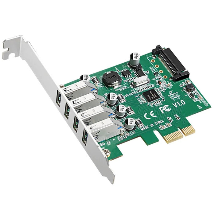 TXB003 4 USB3.0 Ports PCI-E Expansion Card NEC Chip Desktop Computer Adapter Card - 1