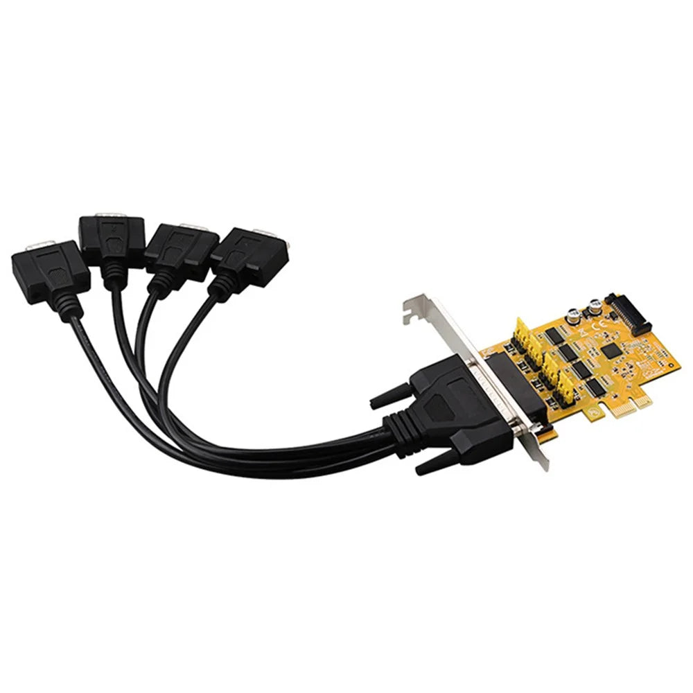 TXB182 RS232 Serial Port SATA Powered 9-Pin Adapter Card PCI-E Connection Cable - 2