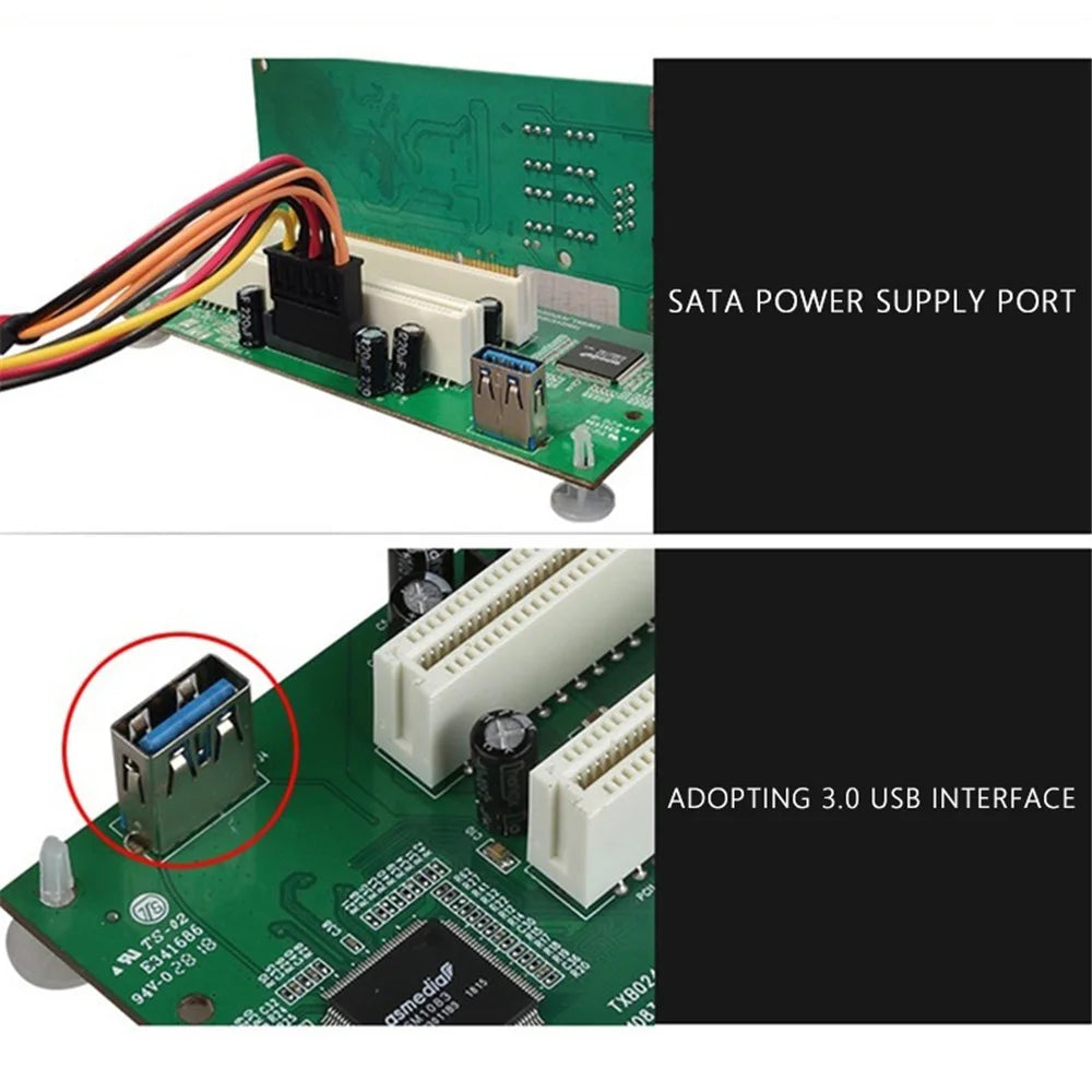 TXB024 Pcie to Dual Pci Slot Adapter Card for Capture Card / Sound Card Expansion Card - 5