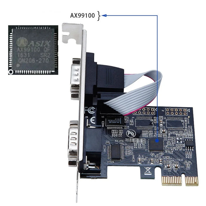 TXB074 Pcie to Serial Port RS232 Interface Expansion Card AX99100 Desktop PC PCI-E Serial Port Adapter Card - 4