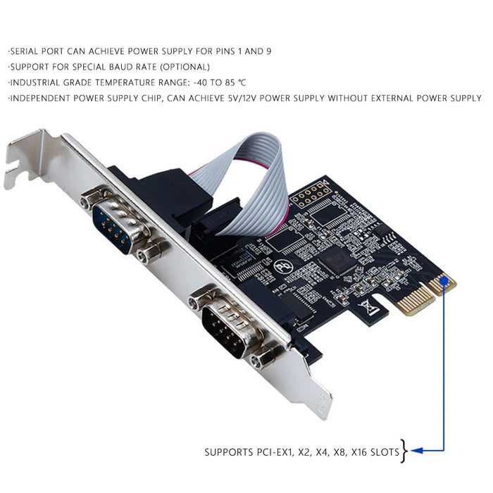 TXB074 Pcie to Serial Port RS232 Interface Expansion Card AX99100 Desktop PC PCI-E Serial Port Adapter Card - 6