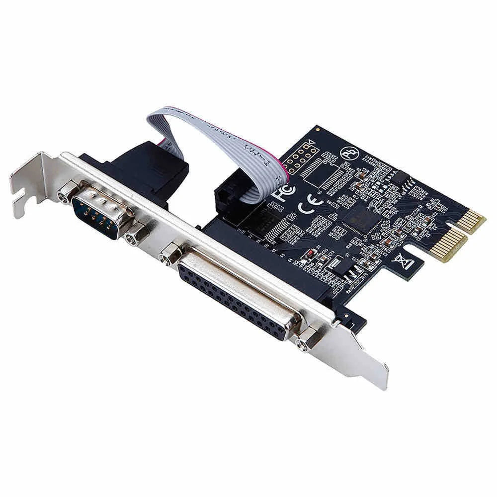 TXB075 PCI-E 1X Parallel + 1 Serial COM Port RS232 Adapter to 9-Pin Expansion Xard AX99100-PCIe - 1