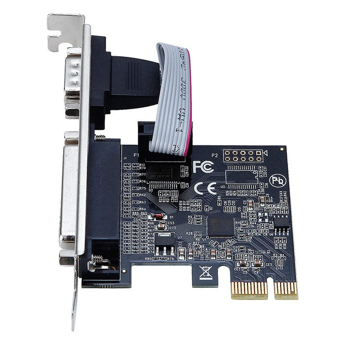 TXB075 PCI-E 1X Parallel + 1 Serial COM Port RS232 Adapter to 9-Pin Expansion Xard AX99100-PCIe - 3