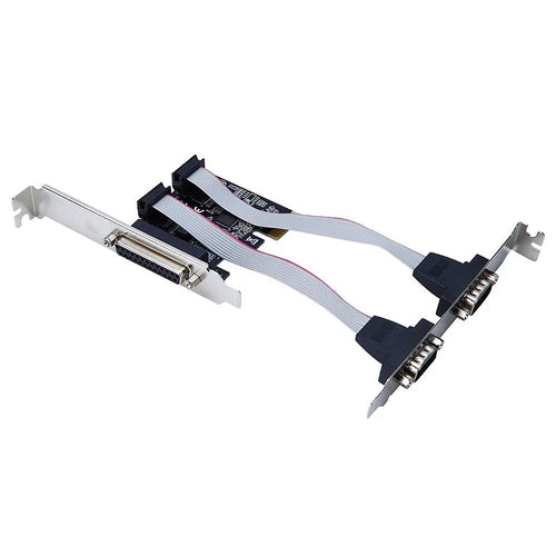TXB076 ASIX / AX99100 Chip Pcie 1 Parallel to 2 Serial COM Port RS232 to 9-pin Expansion Card - 1