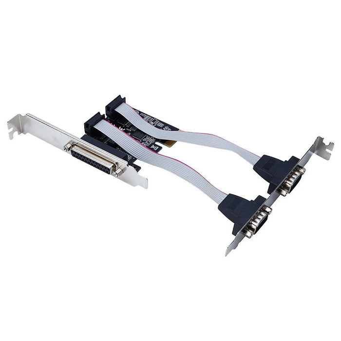 TXB076 ASIX / AX99100 Chip Pcie 1 Parallel to 2 Serial COM Port RS232 to 9-pin Expansion Card - 1