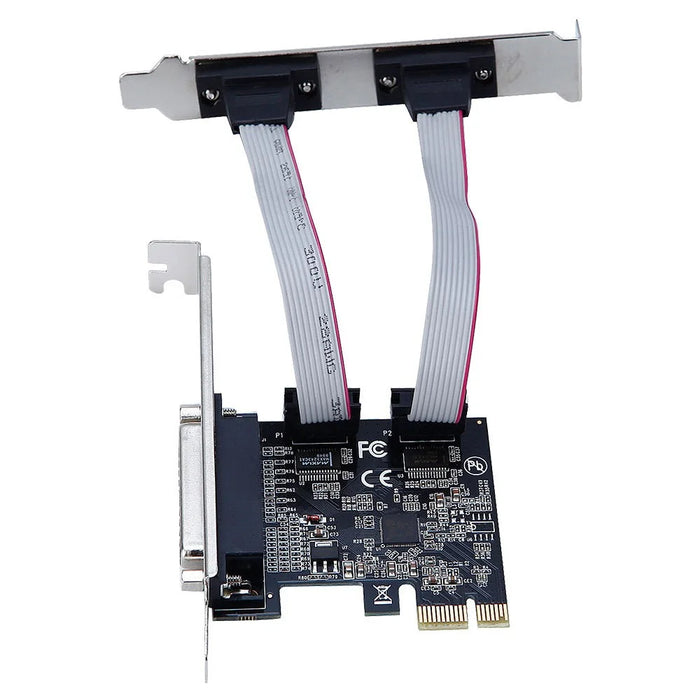 TXB076 ASIX / AX99100 Chip Pcie 1 Parallel to 2 Serial COM Port RS232 to 9-pin Expansion Card - 3