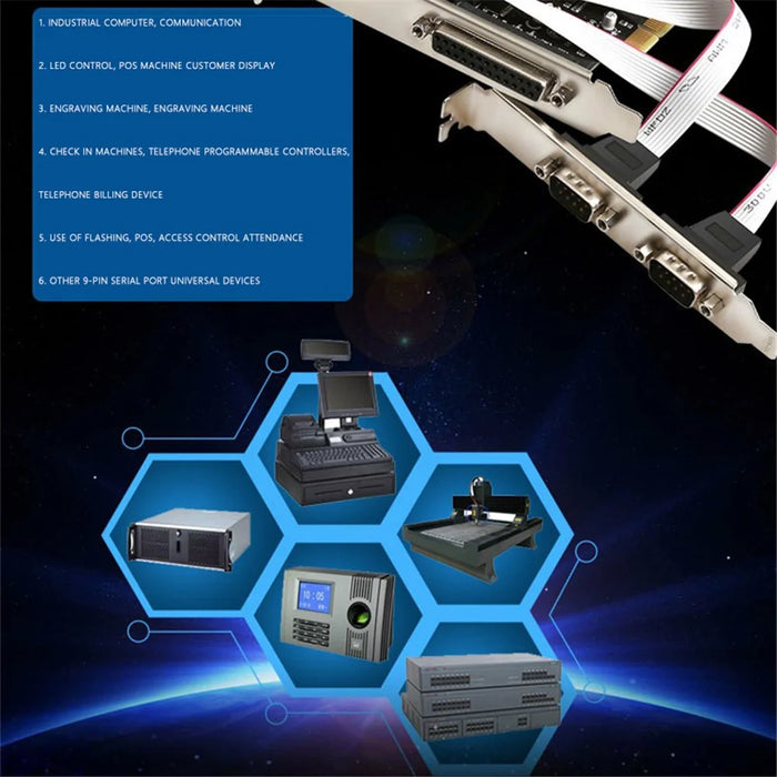 TXB182 2 Serial + 1 Parallel RS232 Expansion Card 1P2S Printer PCI Connection Card - 7
