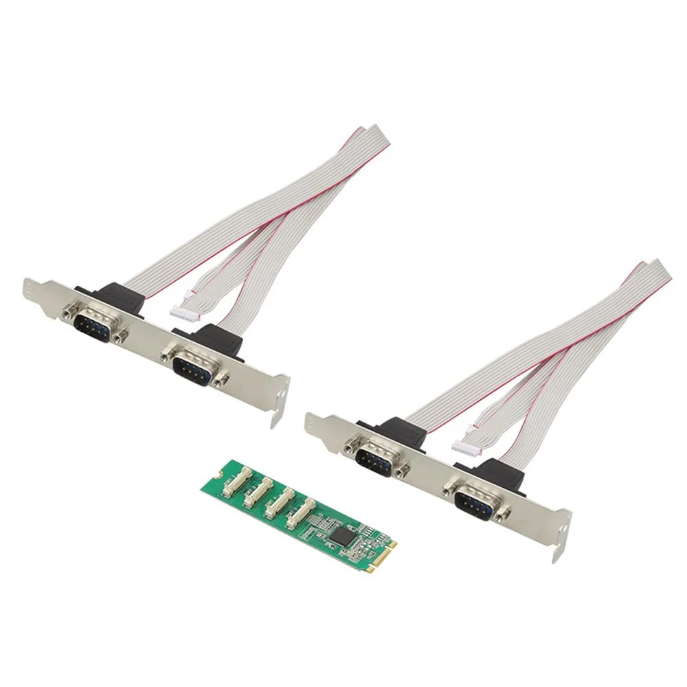TXB179 COM Port M KEY Adapter Card DB9 Pin Expansion Card M.2 to 4X RS232 Serial Port Card - 4