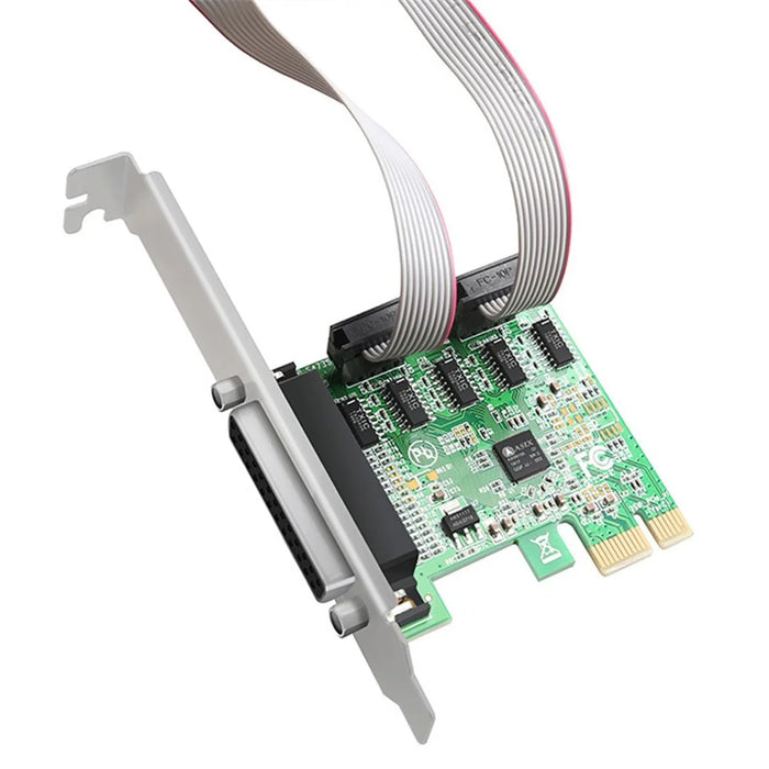 TXB099 RS232 PCIE Adapter Card Dual COM Serial Port + Printer Parallel Port Expansion Card - 4