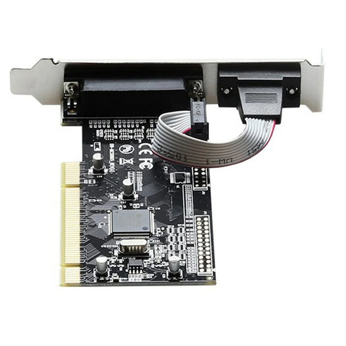 TXB086 Desktop Computer PCI to 1 Parallel and 1 Serial 25-pin / 9-pin Printer Interface Expansion Card - 4
