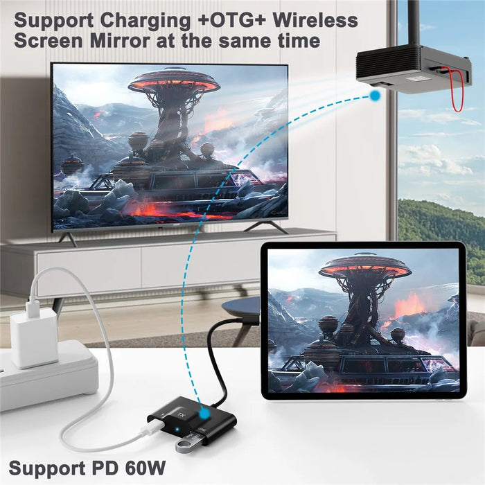 THT-020-8+ HD Wireless Transmitter Receiver Screen Mirror Projection Adapter for Laptop / Mobile Phone - 4