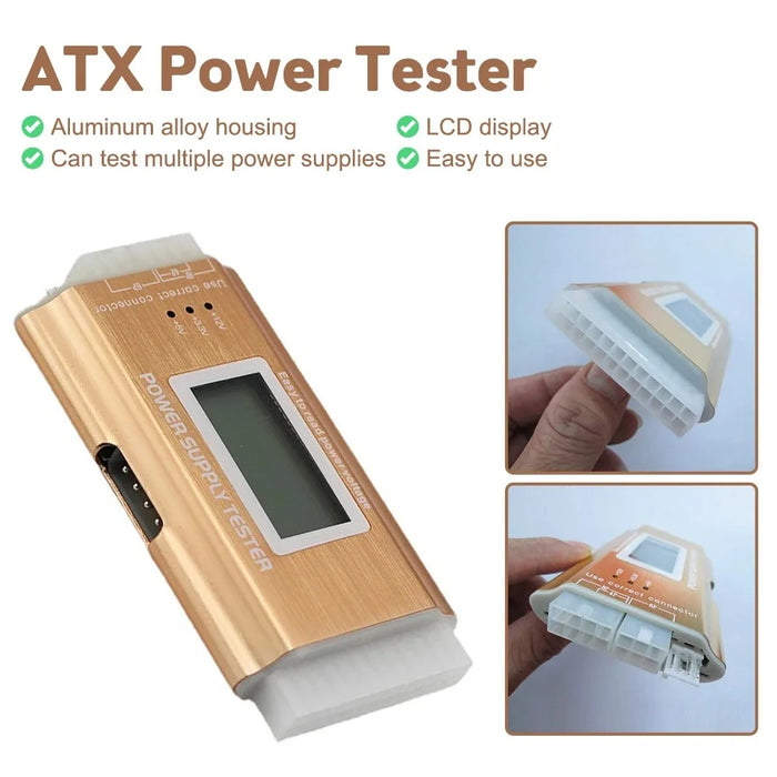 YNS-05 Aluminum Alloy LCD Display ATX Power Tester Desktop Computer Power Testing Tool - 3