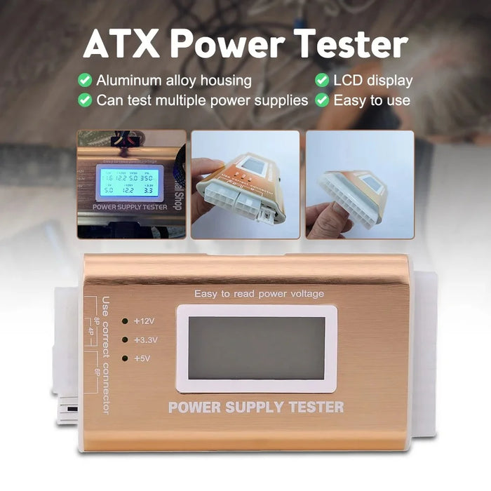 YNS-05 Aluminum Alloy LCD Display ATX Power Tester Desktop Computer Power Testing Tool - 7