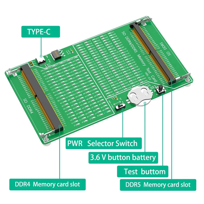YNS-03 Memory Test Card Notebook Memory Stick Tester DDR4 / DDR5 2-in-1 Memory Tester with Light - 4