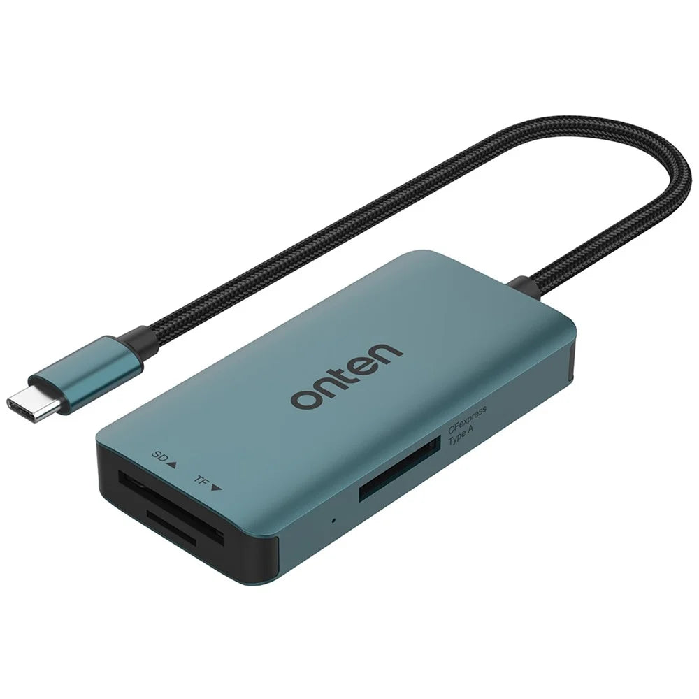 ONTEN C12 Type-C Card Reader Support for SD+Cfepress Type-A+TF Cards - Green - 1