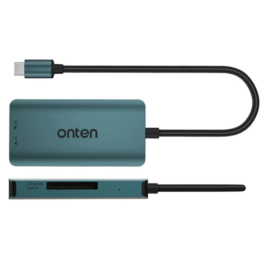 ONTEN C11 Type-C Card Reader Data Reading for SD+Cfepress Type-B+TF Cards - Green - 4