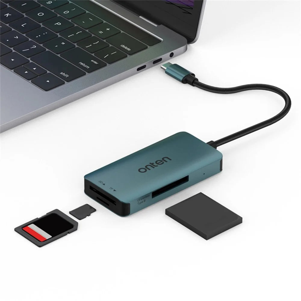 ONTEN C11 Type-C Card Reader Data Reading for SD+Cfepress Type-B+TF Cards - Green - 5