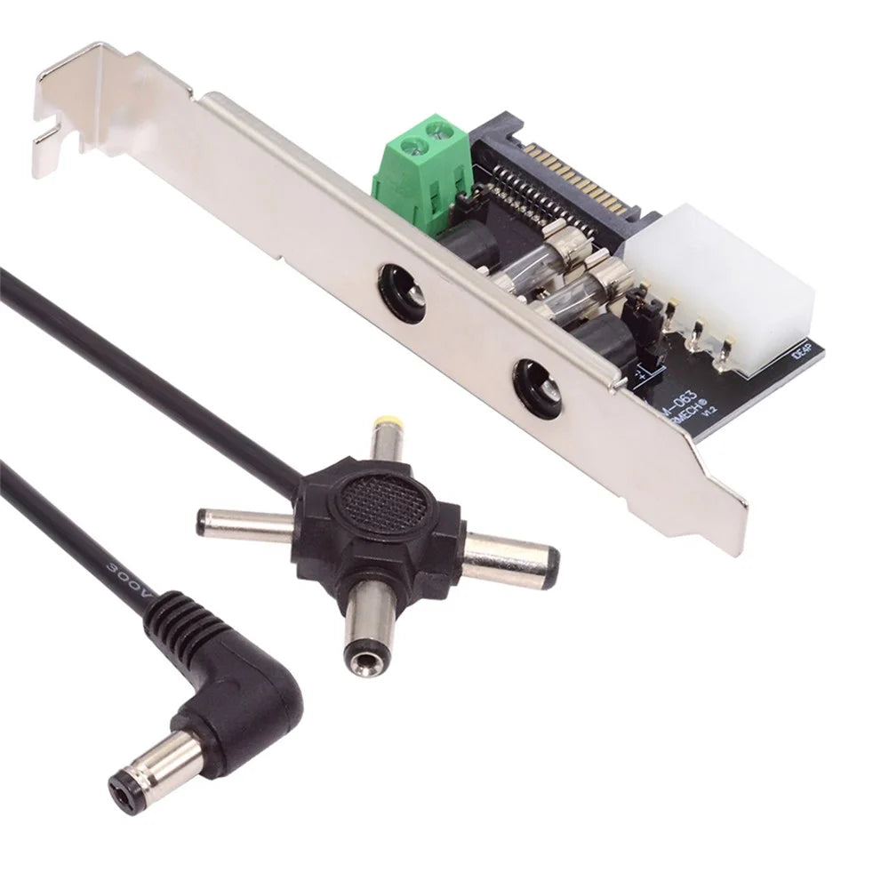 PW-030 Dual DC5.5mm 12V / 5V Output Power System Intelligent Control Management System Power Card with PCI-E Bracket - 1