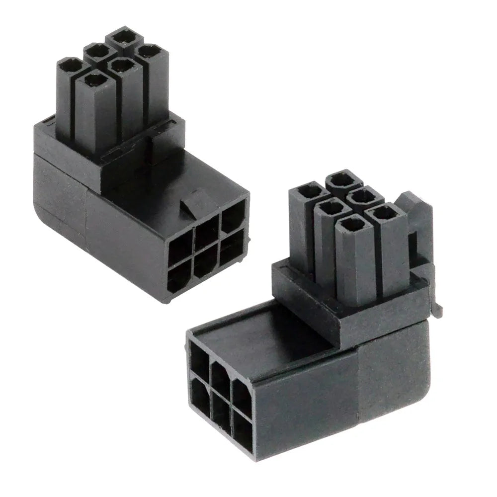 PW-021 2Pcs / Set ATX 6Pin Male to Female 90 Degree Up Down Angled Power Header Adapter for GPU Graphics Card - 1