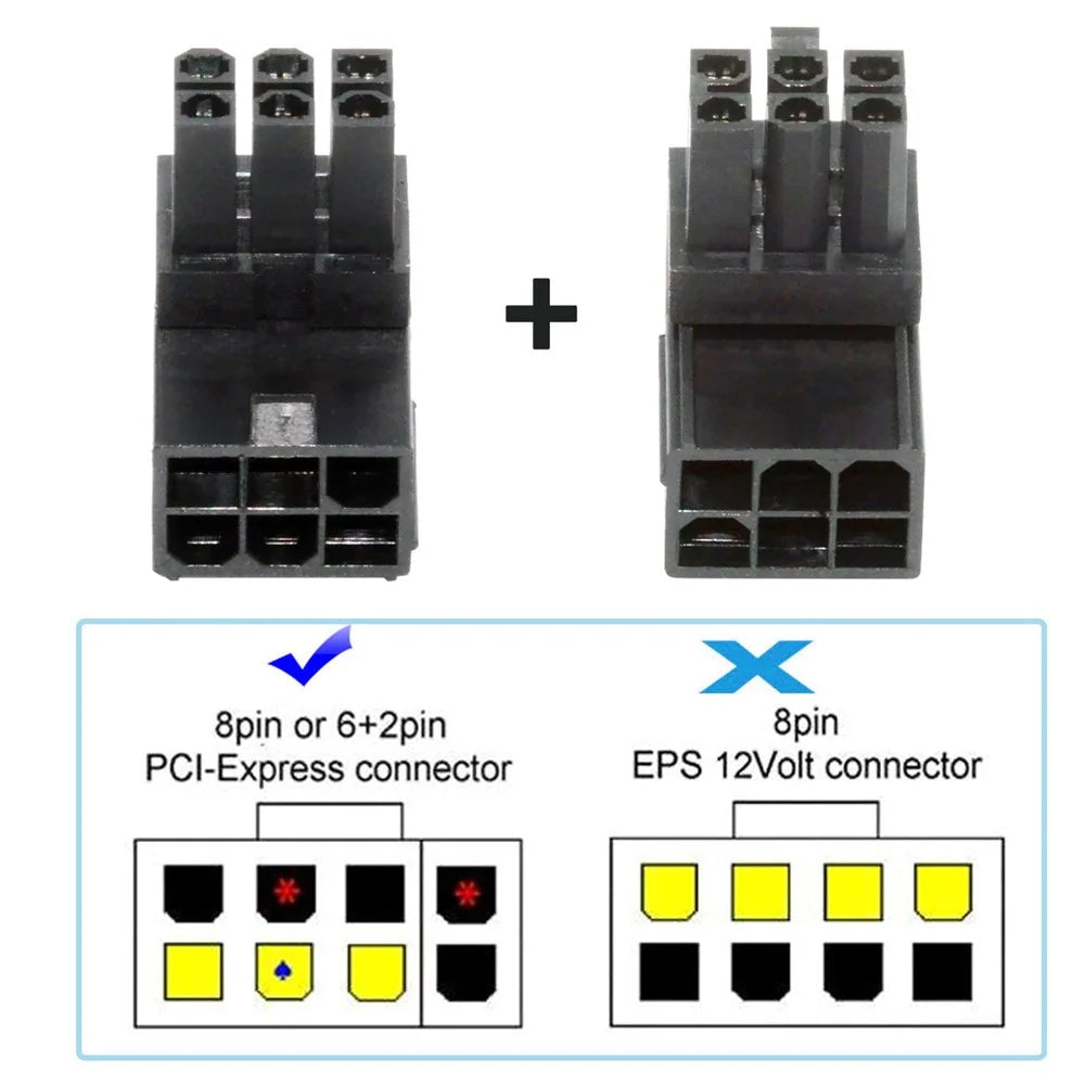 PW-021 2Pcs / Set ATX 6Pin Male to Female 90 Degree Up Down Angled Power Header Adapter for GPU Graphics Card - 4