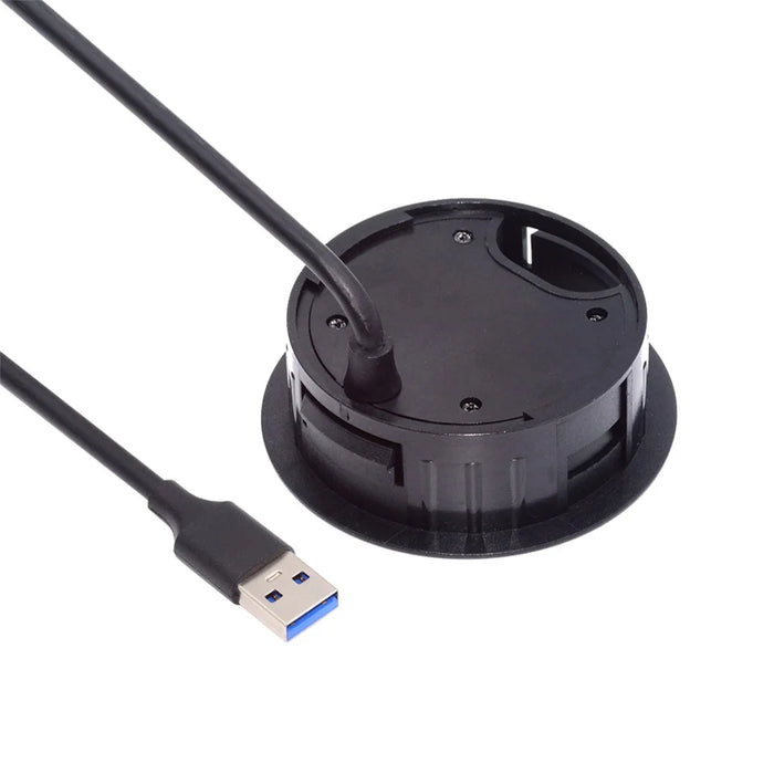 U3-095-HUB05 USB 3.0 Hub 2xUSB3.0 + 3.5mm + Type-C 60mm Desk Grommet Splitter Dock Station - 2
