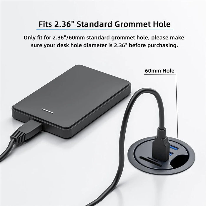 U3-095-HUB04 Desktop USB Hub to 2xCard Reader+USB-C+2xUSB 3.0+Headphone Jack Splitter Dock Station - 5