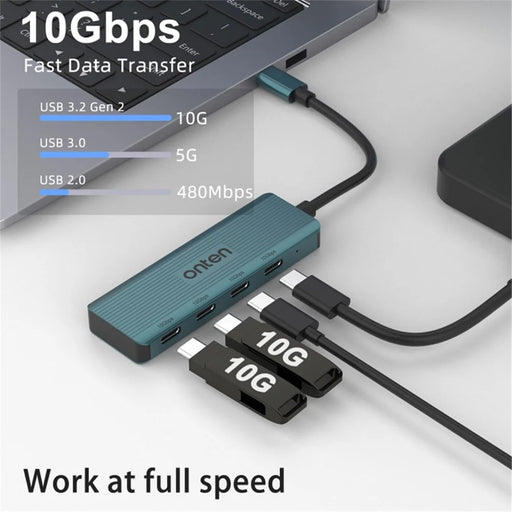 ONTEN UC620 15cm Cable Type-C to 4xUSB-C USB3.2 Gen2 Ports USB Hub Laptop Phone Adapter - 2